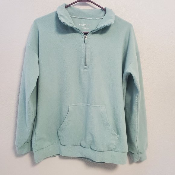 Marc New York Tops - SOLD Marc New York Ribbed Knit 1/4 Zip Pullover Sweatshirt Green Women Size M